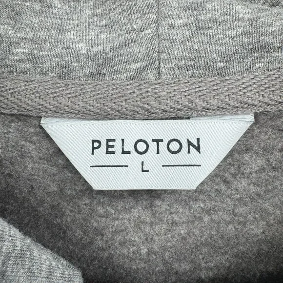 PELOTON Gray Full Zip Logo Hoodie Sweater Size L